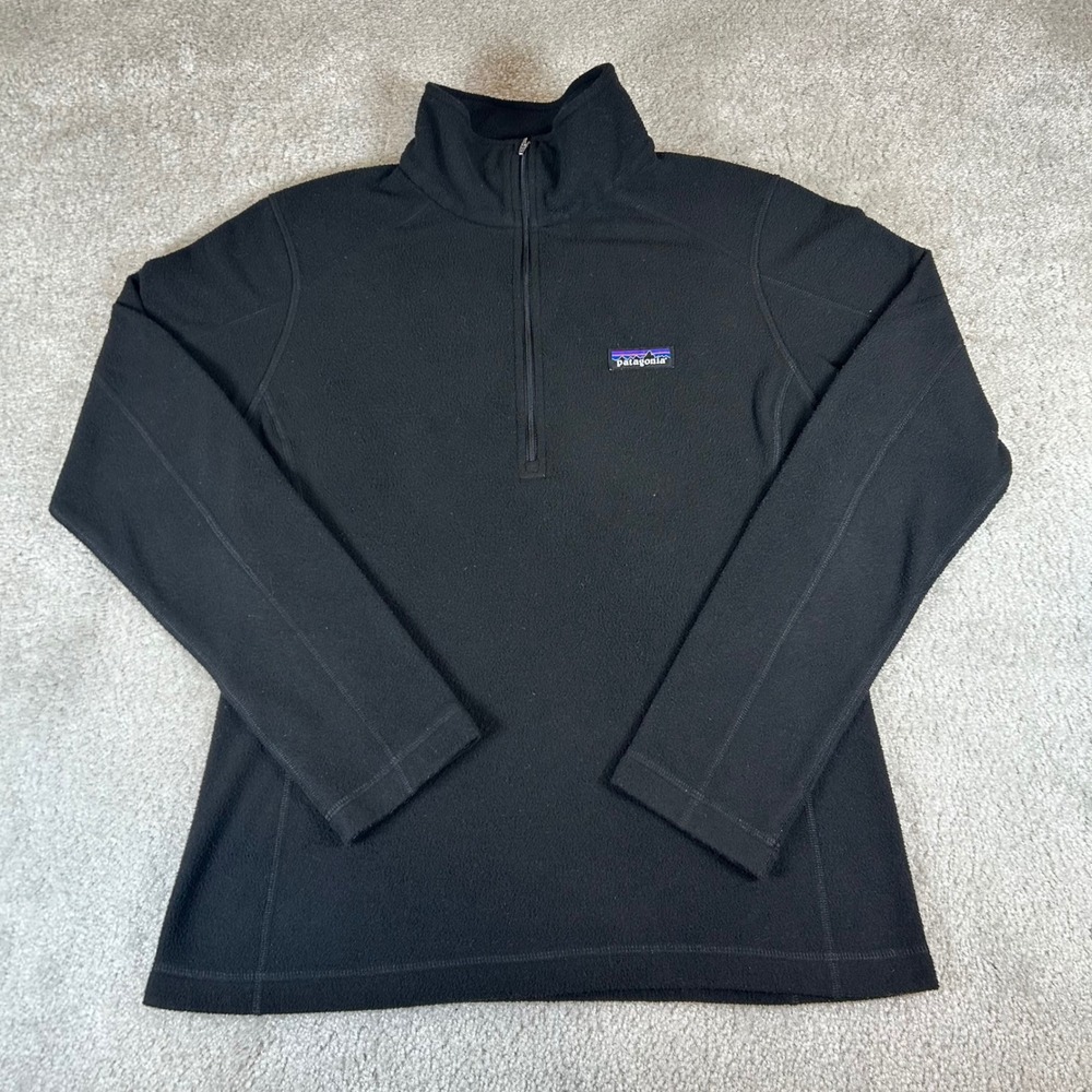 Patagonia Micro D Fleece Pullover Women's S Black Quarter Zip Mock Neck‎ Jacket